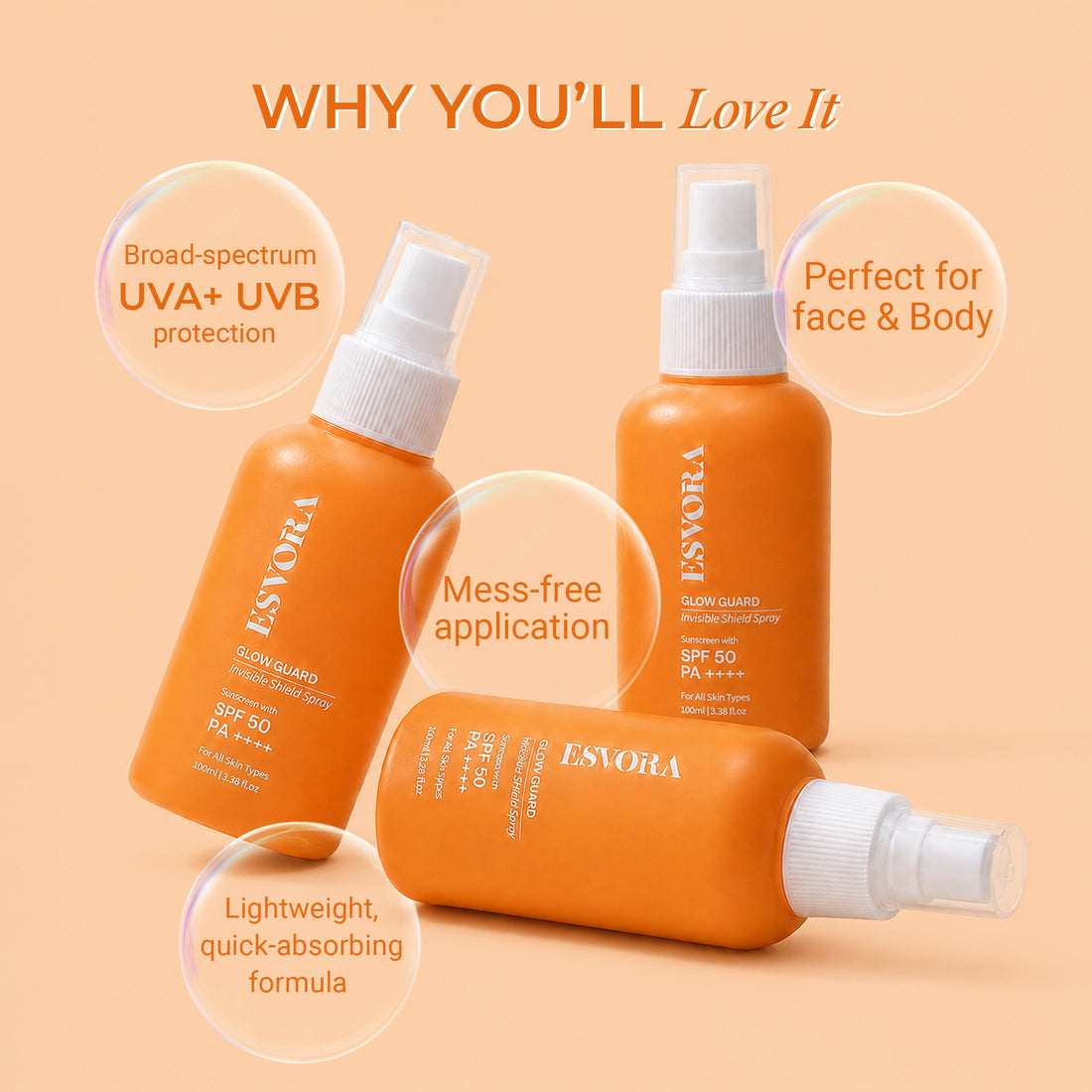 GLOW GUARD Lightweight Sunscreen Spray